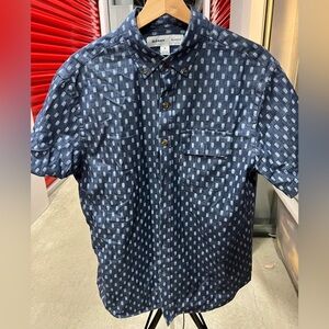 Old Navy Navy Blue Geometric Men's Shirt